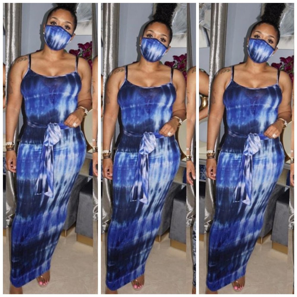 Blue Tye Dye Maxi Dress
